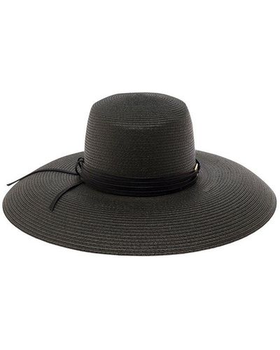 Alberta Ferretti Straw Hat - Black
