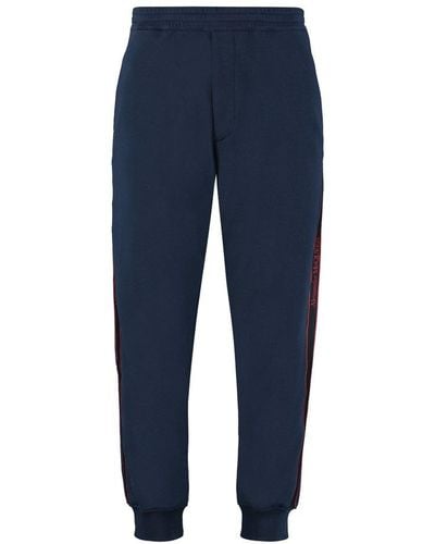 Alexander McQueen Track-pants With Side Logo Stripes - Blue