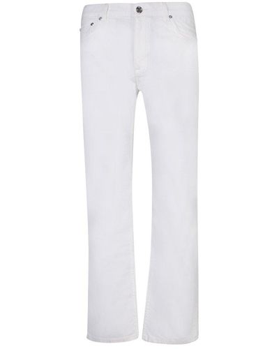 Etro Mid Rise Paisley-jacquard Jeans - White