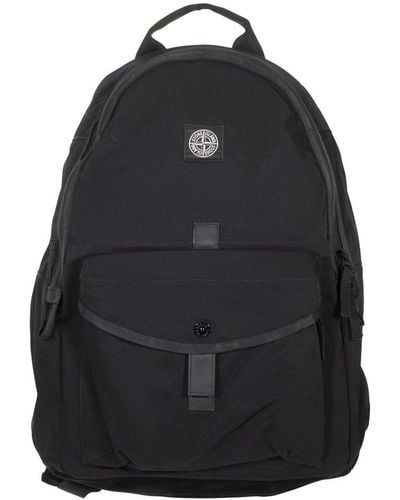 Stone Island Logo Patch Backpack - Black