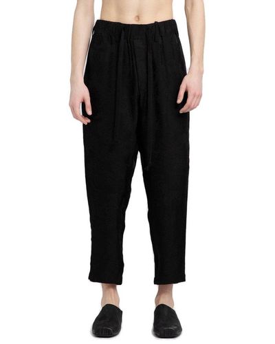 Uma Wang Drawstring Tapered Trousers - Black