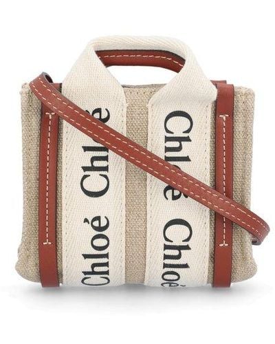 Chloé Mini Woody Tote Bag - Natural