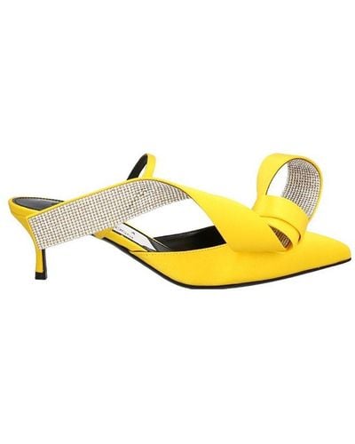 Sergio Rossi Marquise Bow Embellished Court Shoes - Yellow