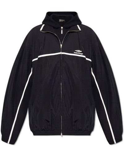 Balenciaga Two-layer Jacket With Hood, - Black