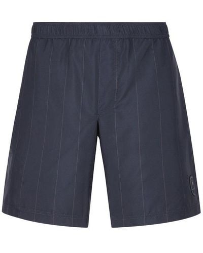Brunello Cucinelli Logo-patch Striped Shorts - Blue