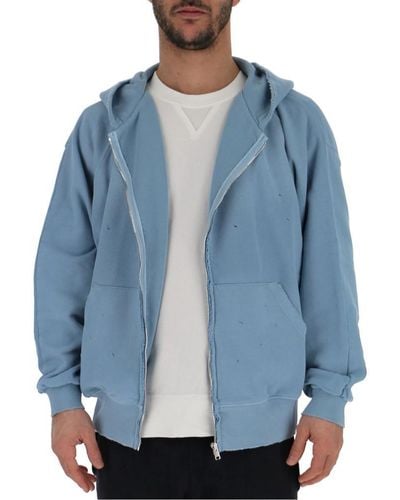Laneus Zip-up Hooded Jacket - Blue