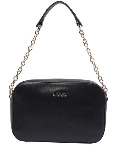 Liu Jo Logo-lettering Chain-linked Crossbody Bag - Black