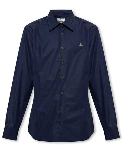 Vivienne Westwood Shirt With Logo, - Blue