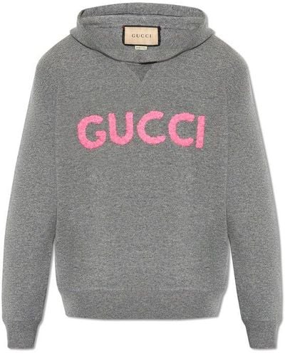 Gucci GG Wool Hoodie - Gray