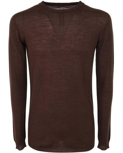 Rick Owens Biker Level Round Neck Sweater Clothing - Brown