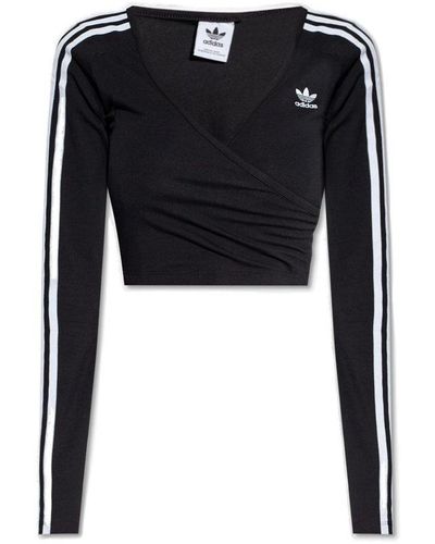 adidas Originals Crop Top With Long Sleeves - Black