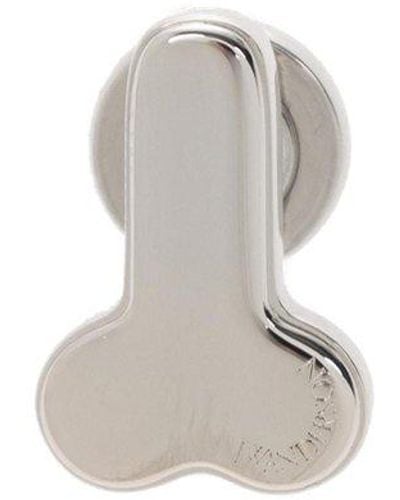 JW Anderson Penis Embellished Stud Earring - White