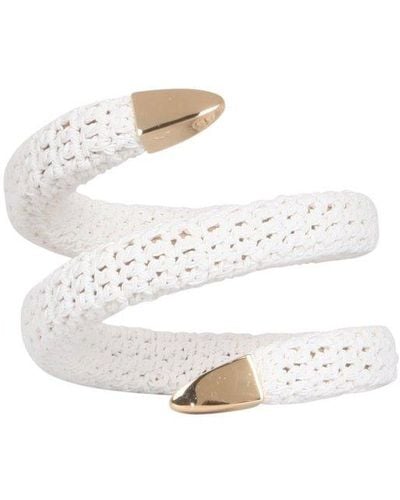 Bottega Veneta Crochet Spiral Bracelet - White