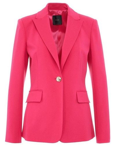 Pinko Single-breasted Long-sleeved Tailored Jacket - Pink