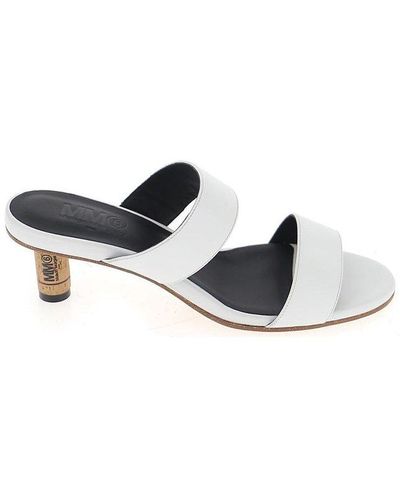 MM6 by Maison Martin Margiela Double Strap 65mm Mules - White