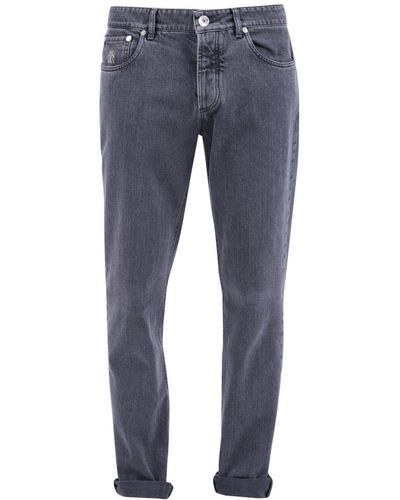 Brunello Cucinelli Straight Leg Jeans - Grey