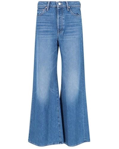 Mother The Ditch Roller Sneak Wide-leg Jeans - Blue