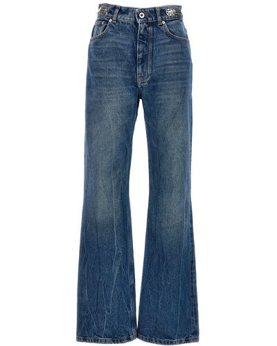 Rabanne Metallic Sequin Detail Jeans - Blue