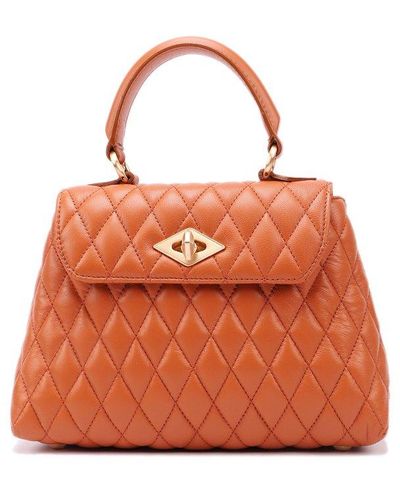 Ballantyne Chain-linked Quilted Tote Bag - Orange