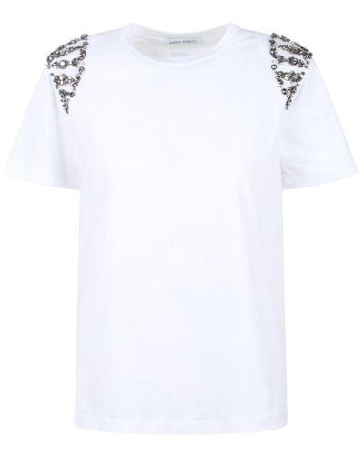 Alberta Ferretti Embellished Crewneck T-shirt - White