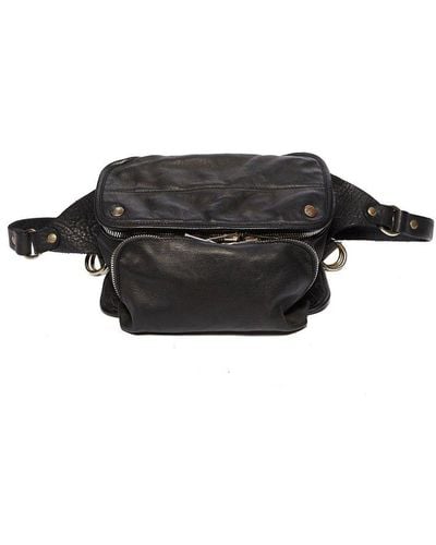 Guidi Leather And Nylon Pouch - Black