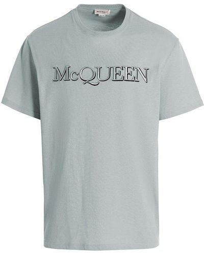 Alexander McQueen Logo Embroidery T-shirt - Grey