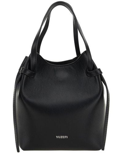 Yuzefi Bulb Logo Printed Handbag - Black