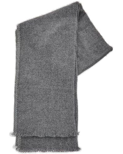 Brunello Cucinelli Fringed Edge Knitted Scarf - Grey