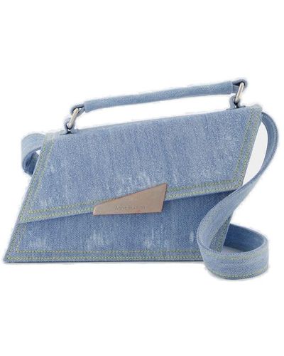 Acne Studios Asymmetric Denim Top Handle Bag - Blue