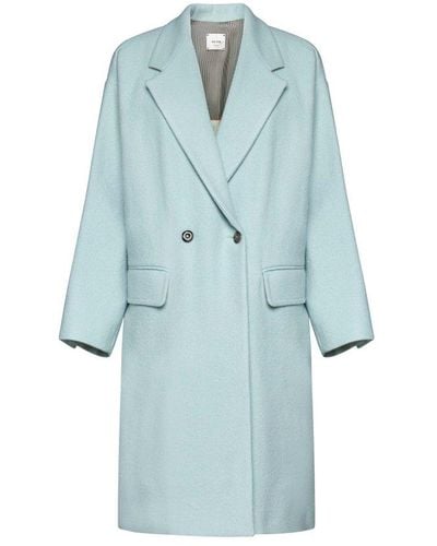 Alysi Flap-pocketed Double-breasted Coat - Blue