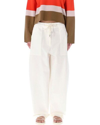 Emporio Armani Cotton Wide Trousers - White