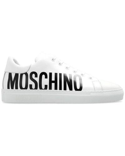 Moschino Logo-print Leather Trainers - White