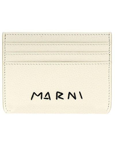 Marni Logo Detailed Card Case - Natural