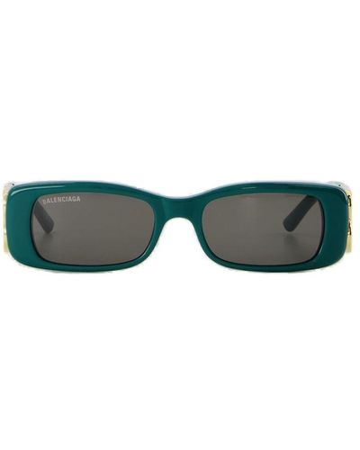 Balenciaga Rectangle Frame Sunglasses - Green