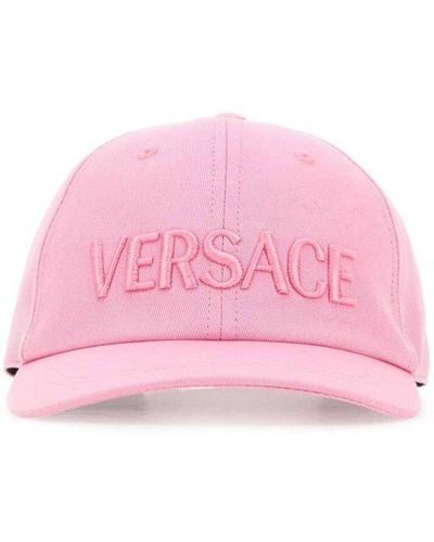 Versace Logo Embroidered Curved-peak Baseball Cap - Pink