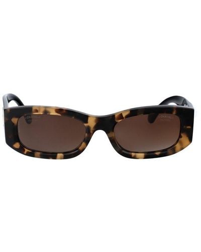 Chanel Rectangle Frame Sunglasses - Brown