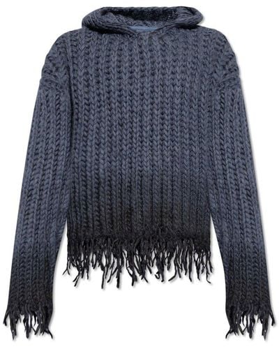 MISBHV Wool Hoodie Sweater, - Blue