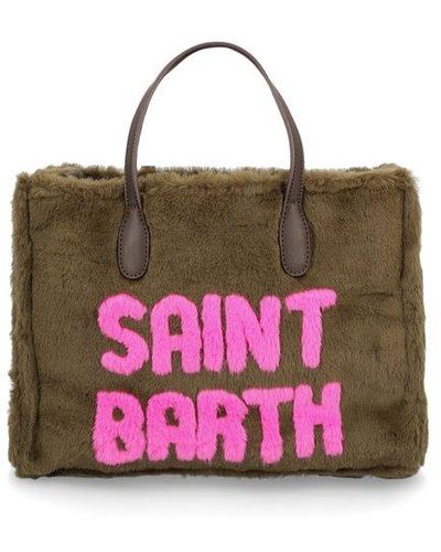 Mc2 Saint Barth Logo Detailed Top Handle Bag - Pink
