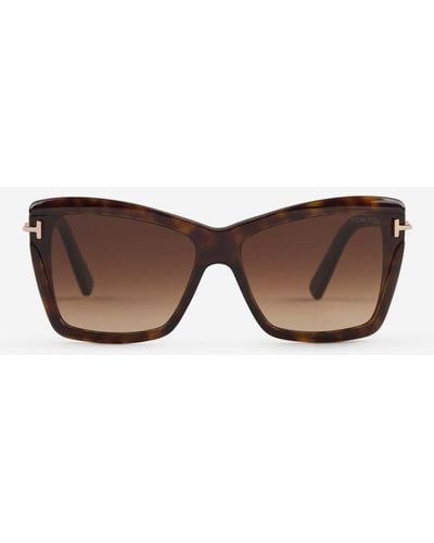 Tom Ford Leah Oversized-frame Sunglasses - Brown