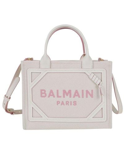 Balmain B-army Canvas Logo Mini Shopper - Pink