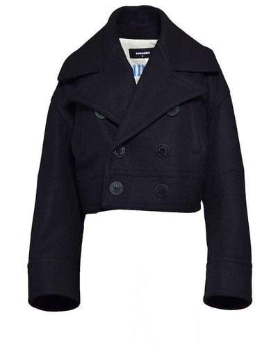 DSquared² Double-breasted Cropped Coat - Blue