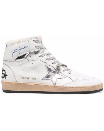 Golden Goose Star Patch Lace-up Trainers - White