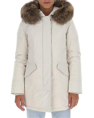 Woolrich Fur-trim Luxury Arctic Parka Coat - White