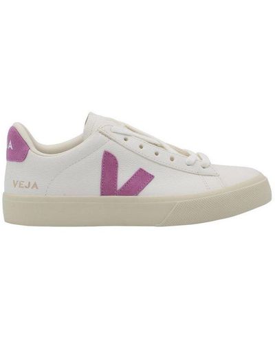 Veja Campo Logo Patch Trainers - White