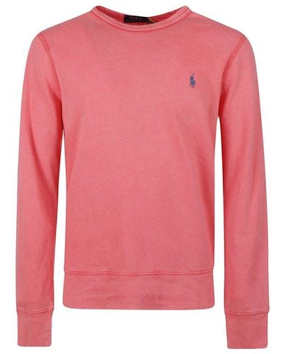 Polo Ralph Lauren Logo-embroidered Crewneck Sweatshirt - Pink