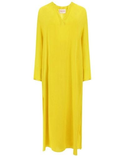 Valentino Silk Georgette Maxi Dress - Yellow