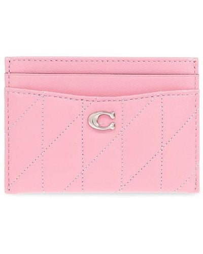 COACH Card Case With Logo, - Pink