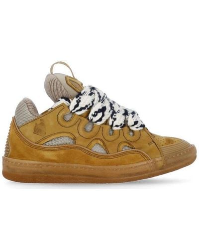 Lanvin Round Toe Lace-up Sneakers - Brown