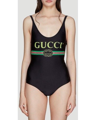 Gucci Logo Sparkling Swimsuit - Black