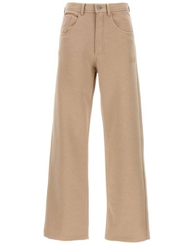 MM6 by Maison Martin Margiela Straight Leg Sweat Trousers - Natural